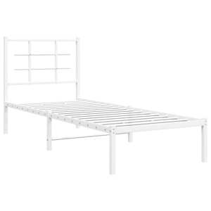 Kovový rám postele s čelem bílý 80 x 200 cm - obrázek 3