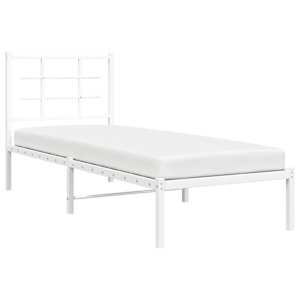 Kovový rám postele s čelem bílý 80 x 200 cm - obrázek 4