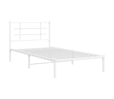 vidaXL Cadre de lit m&eacute;tal sans matelas et t&ecirc;te de lit blanc 107x203 cm