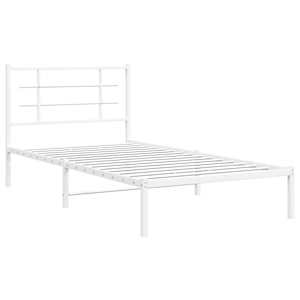 Kovový rám postele s čelem bílý 107 x 203 cm - obrázek 3