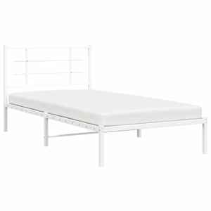 Kovový rám postele s čelem bílý 107 x 203 cm - obrázek 4