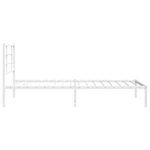 Kovový rám postele s čelem bílý 107 x 203 cm - obrázek 6