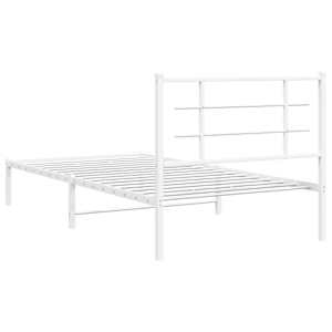 Kovový rám postele s čelem bílý 107 x 203 cm - obrázek 7