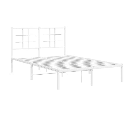 vidaXL Cadre de lit m&eacute;tal sans matelas et t&ecirc;te de lit blanc 120x200 cm