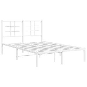 vidaXL Cadre de lit m&eacute;tal sans matelas et t&ecirc;te de lit blanc 120x200 cm