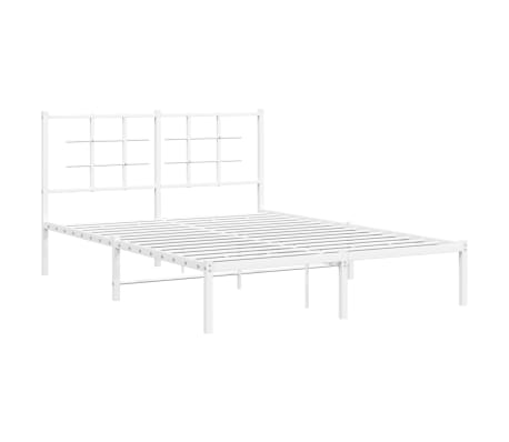 vidaXL Cadre de lit m&eacute;tal sans matelas et t&ecirc;te de lit blanc 140x200 cm