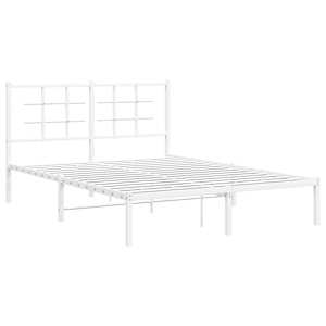 vidaXL Cadre de lit m&eacute;tal sans matelas et t&ecirc;te de lit blanc 140x200 cm