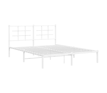 vidaXL Kovov&yacute; r&aacute;m postele s čelem b&iacute;l&yacute; 160 x 200 cm