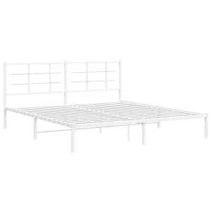 Kovový rám postele s čelem bílý 180 x 200 cm - obrázek 3