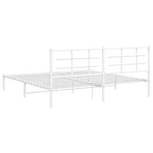 Kovový rám postele s čelem bílý 200 x 200 cm - obrázek 7