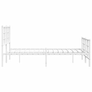 Kovový rám postele s hlavovým a nožním čelem bílý 120 x 200 cm - obrázek 6