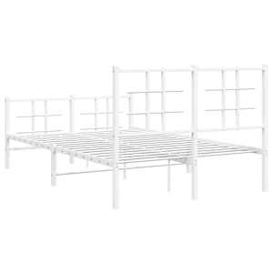 Kovový rám postele s hlavovým a nožním čelem bílý 120 x 200 cm - obrázek 7