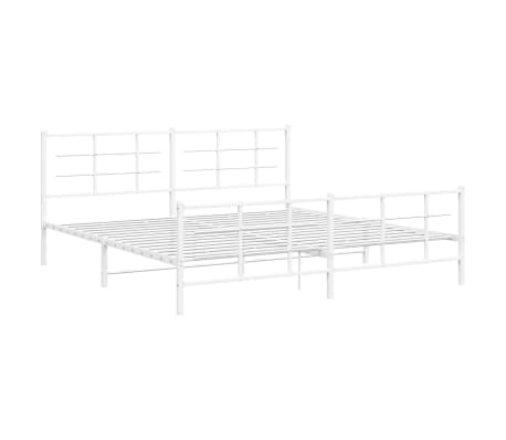 vidaXL Bettgestell mit Kopf- und Fu&szlig;teil Metall Wei&szlig; 200x200 cm
