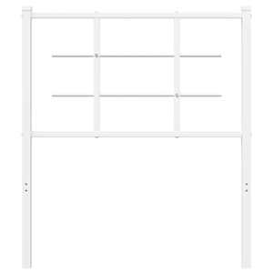 Kovové náhradní čelo postele bílé 75 cm - obrázek 3