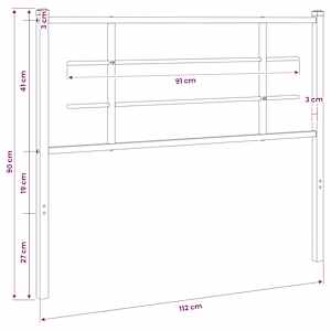 Kovové náhradní čelo postele bílé 107 cm - obrázek 6