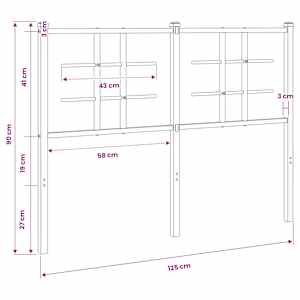 Kovové náhradní čelo postele bílé 120 cm - obrázek 6