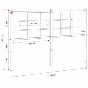 Kovové náhradní čelo postele bílé 135 cm - obrázek 6
