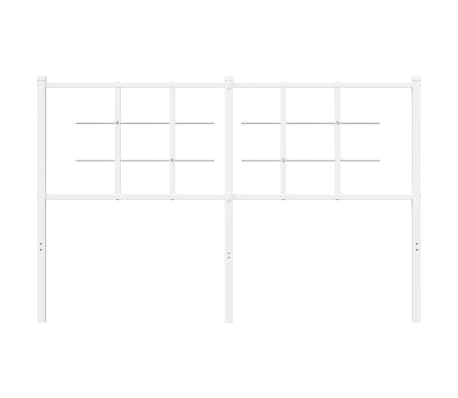 vidaXL Tăblie de pat metalică, alb, 140 cm