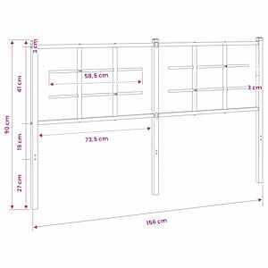 Kovové náhradní čelo postele bílé 150 cm - obrázek 6