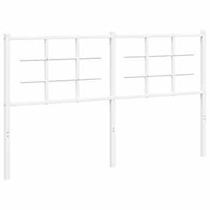 Kovové náhradní čelo postele bílé 160 cm - obrázek 2