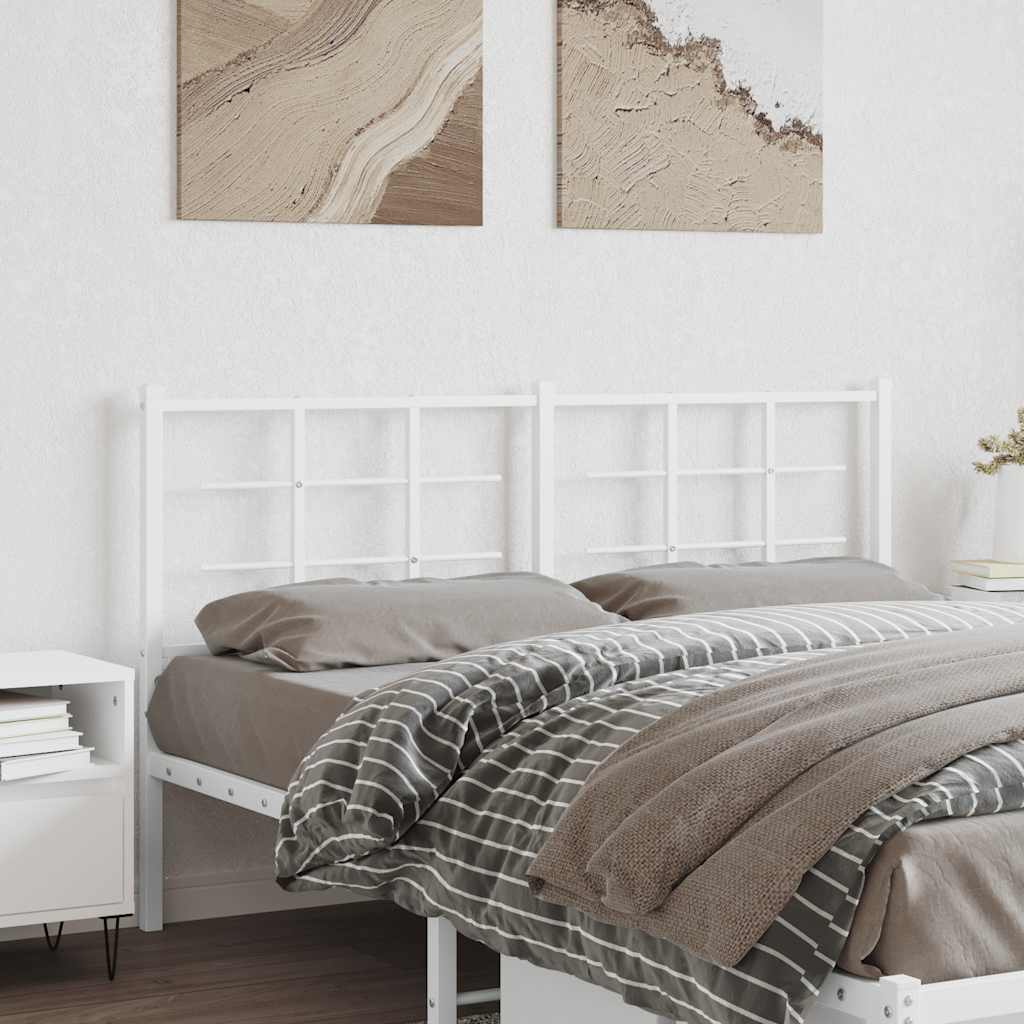 vidaXL Tăblie de pat de schimb metalică, alb, 160 cm