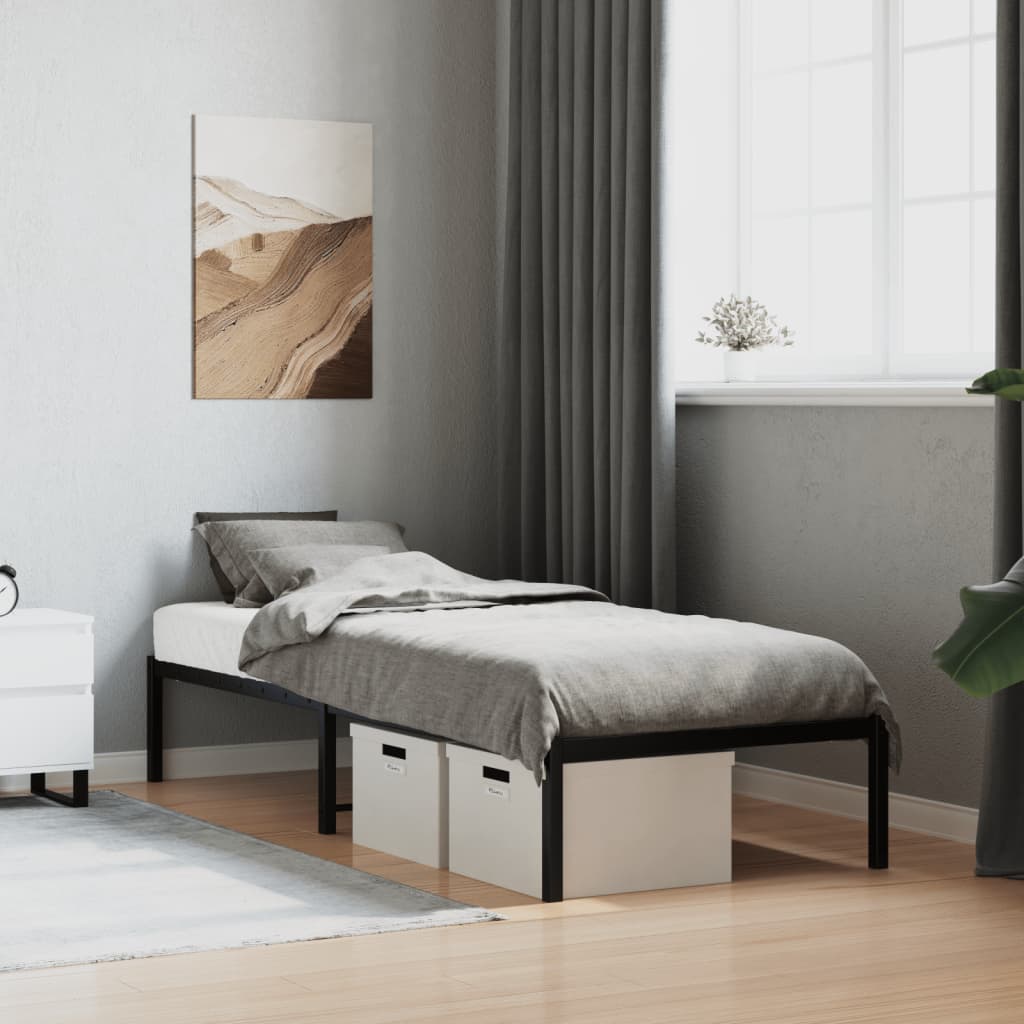 Metalni okvir za krevet crni 75 x 190 cm Kreveti i dodaci za krevete Naručite namještaj na deko.hr