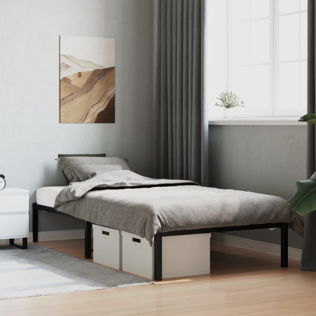 Metalni okvir za krevet crni 100 x 190 cm Kreveti i dodaci za krevete Naručite namještaj na deko.hr