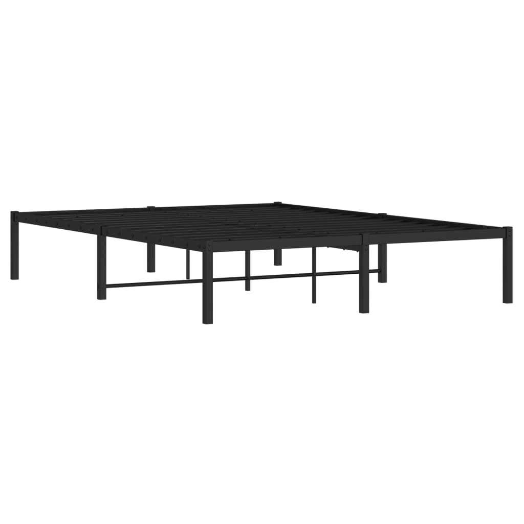 vidaXL Bedframe metaal zwart 135x190 cm, foto 2
