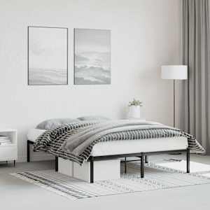 Kovinski posteljni okvir črn 140x190 cm