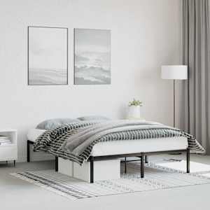 Kovinski posteljni okvir črn 140x200 cm