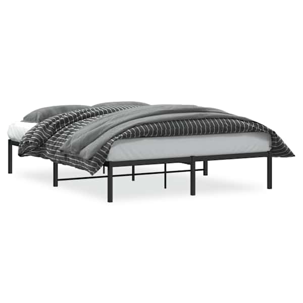 vidaXL metallist voodiraam, must, 160x200 cm
