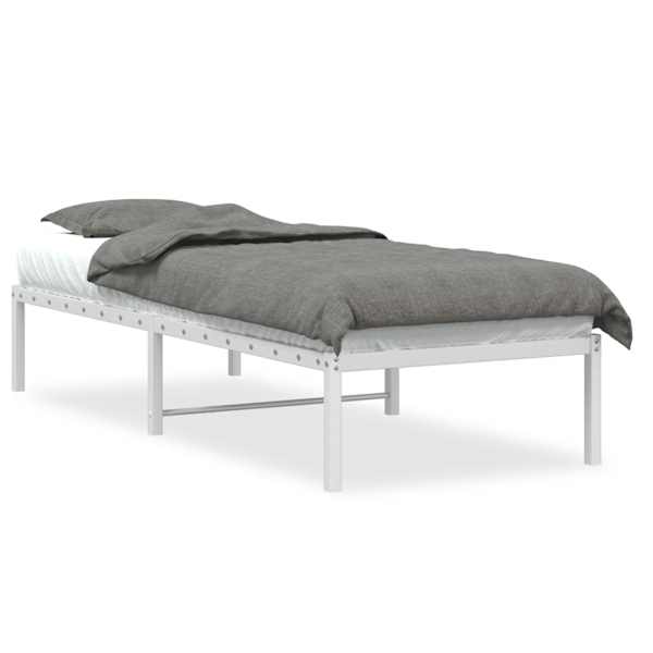 vidaXL metallist voodiraam, valge, 75x190 cm