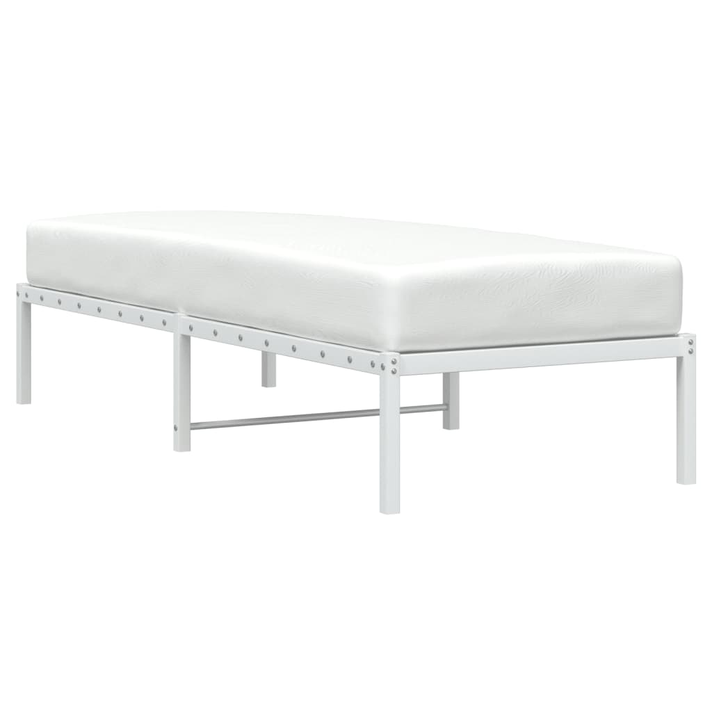 vidaXL Bedframe metaal wit 75 x 190 cm afbeelding
