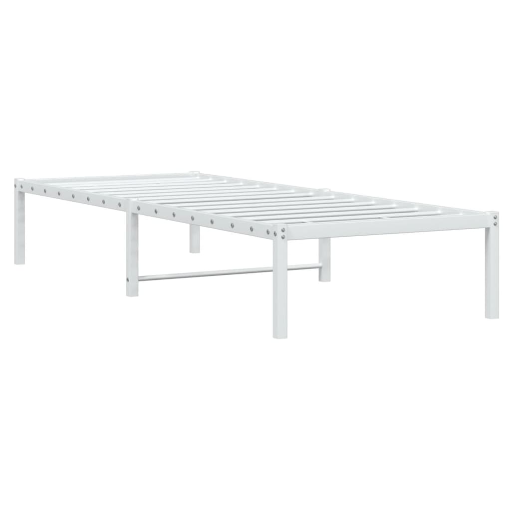 vidaXL Bedframe metaal wit 75 x 190 cm, foto 2