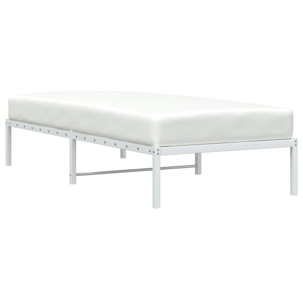vidaXL Bedframe metaal wit 90x200 cm afbeelding