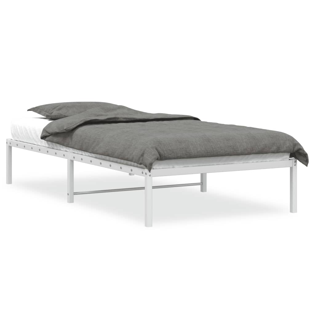 vidaXL Bedframe metaal wit 107x203 cm, foto 3