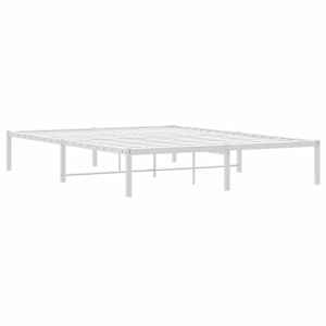 Kovový rám postele bílý 160 x 200 cm - obrázek 7