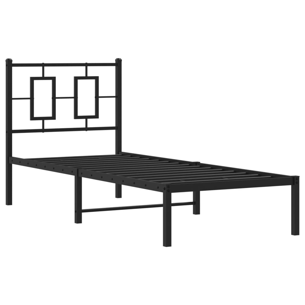 Thumbnail - vidaXL Bettgestell mit Kopfteil Metall Schwarz 75x190 cm
