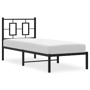 Kovový rám postele s čelem černý 75 x 190 cm - obrázek 4