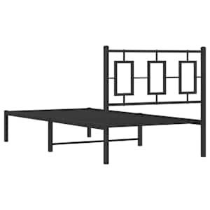 Kovový rám postele s čelem černý 90 x 190 cm - obrázek 7