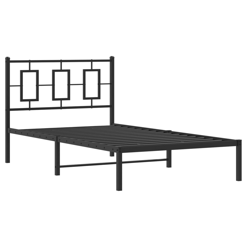 Thumbnail - vidaXL Bettgestell mit Kopfteil Metall Schwarz 100x190 cm