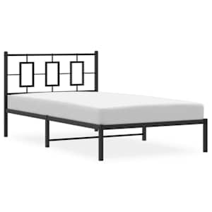 Kovový rám postele s čelem černý 107 x 203 cm - obrázek 4