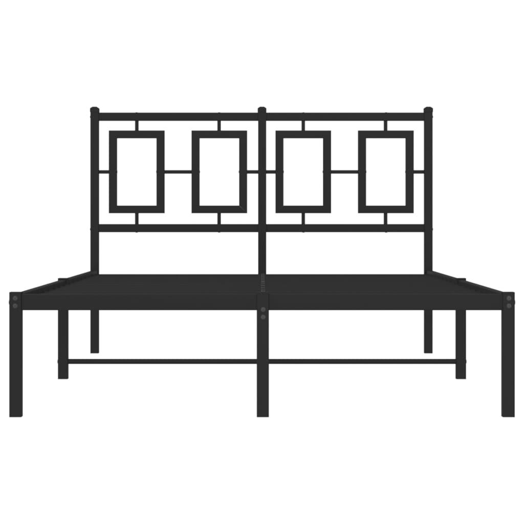 vidaXL Bedframe met hoofdbord metaal zwart 120x190 cm, foto 4