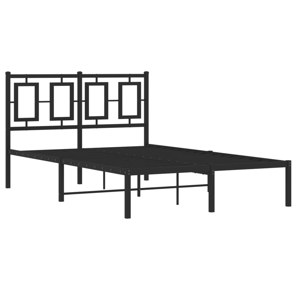 vidaXL Bedframe met hoofdbord metaal zwart 120x200 cm afbeelding