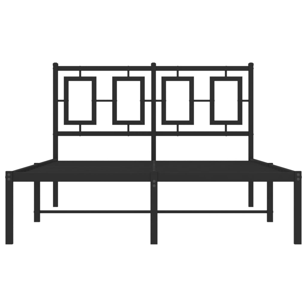 vidaXL Bedframe met hoofdbord metaal zwart 120x200 cm, foto 4