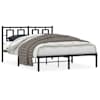 vidaXL metallist voodiraam peatsiga, must, 140x190 cm