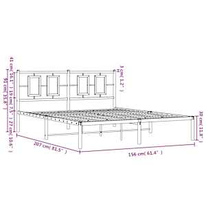 Kovový rám postele s čelem černý 150 x 200 cm - obrázek 10