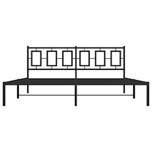 Kovový rám postele s čelem černý 180 x 200 cm - obrázek 5