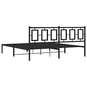 Kovový rám postele s čelem černý 180 x 200 cm - obrázek 7