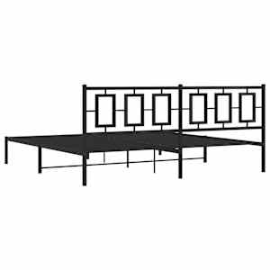 Kovový rám postele s čelem černý 200 x 200 cm - obrázek 7